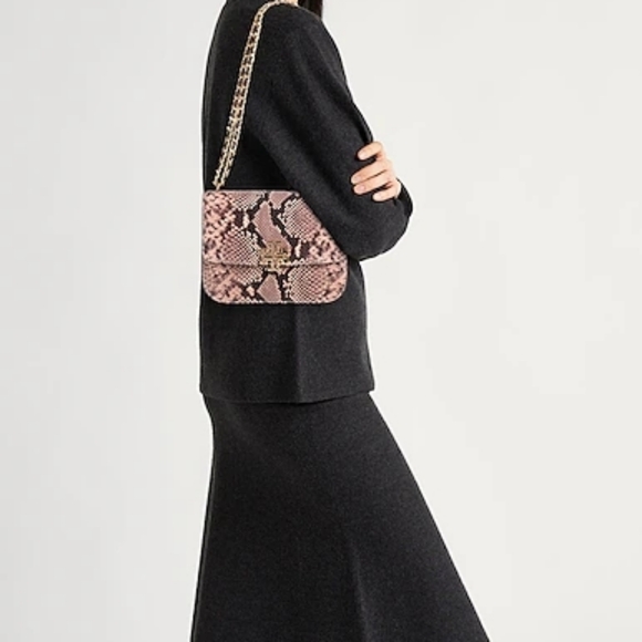 Tory Burch Snake Skin Print Lea5her Shoulder Bag NWT - Picture 3 of 3